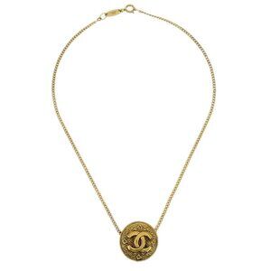 Chanel Gold Medallion Chain Pendant Necklace 1982/3223 165834